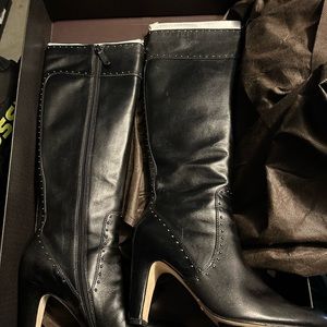 Rare Never-Worn Cole Haan Mica Nike Air black heel long boots size 8.5